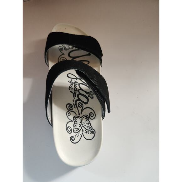 Alegria Mixie Black Adjustable T Straps Black  Leather Sandals 38 US sz 8 - Picture 3 of 7